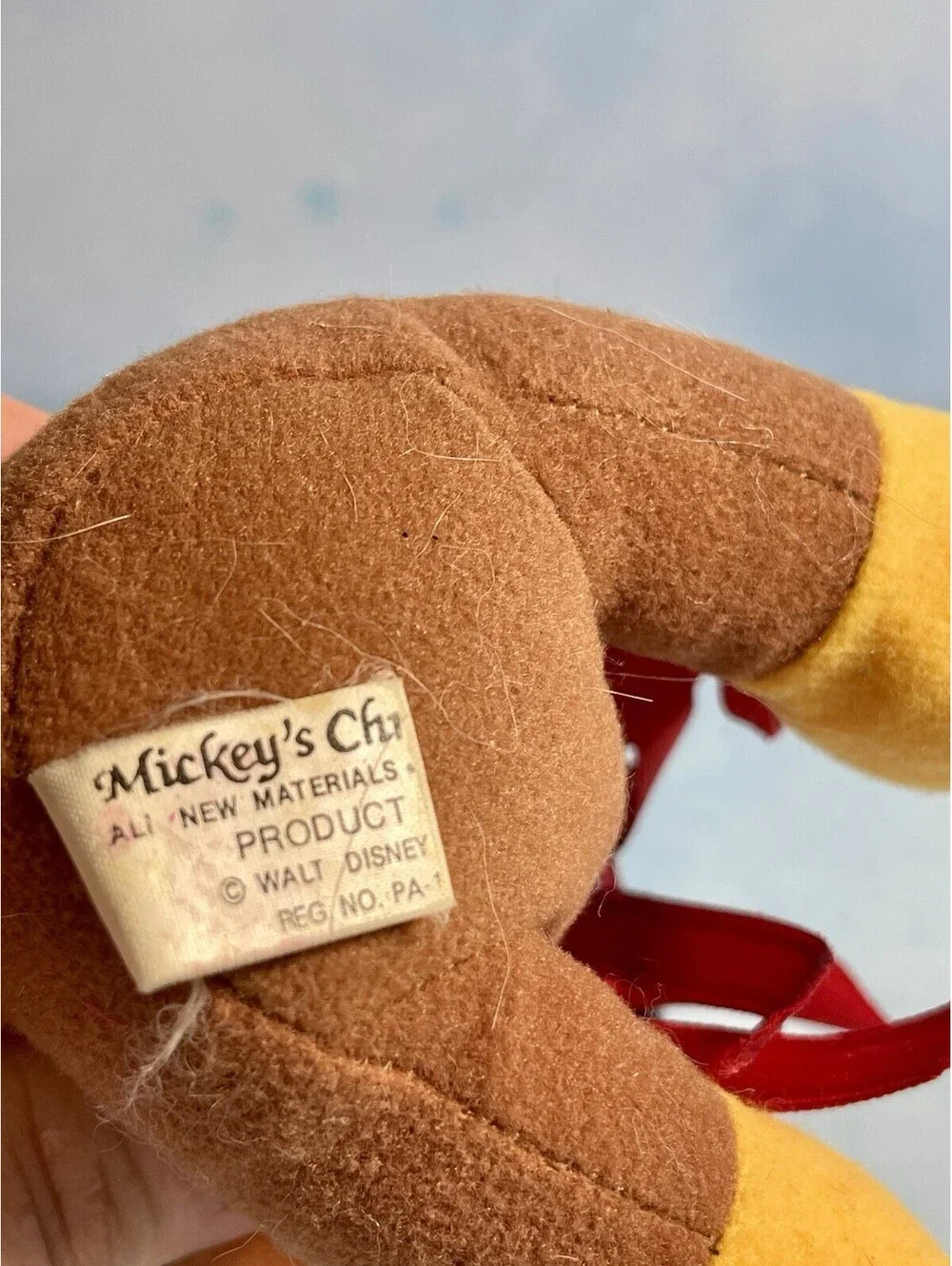 Vintage Mickey Mouse Christmas Carol Plush Doll Holiday Stuffed Toy Disney 8